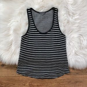 Vince Gray White Striped Scoop Neck Racerback Tank Top Womens XS